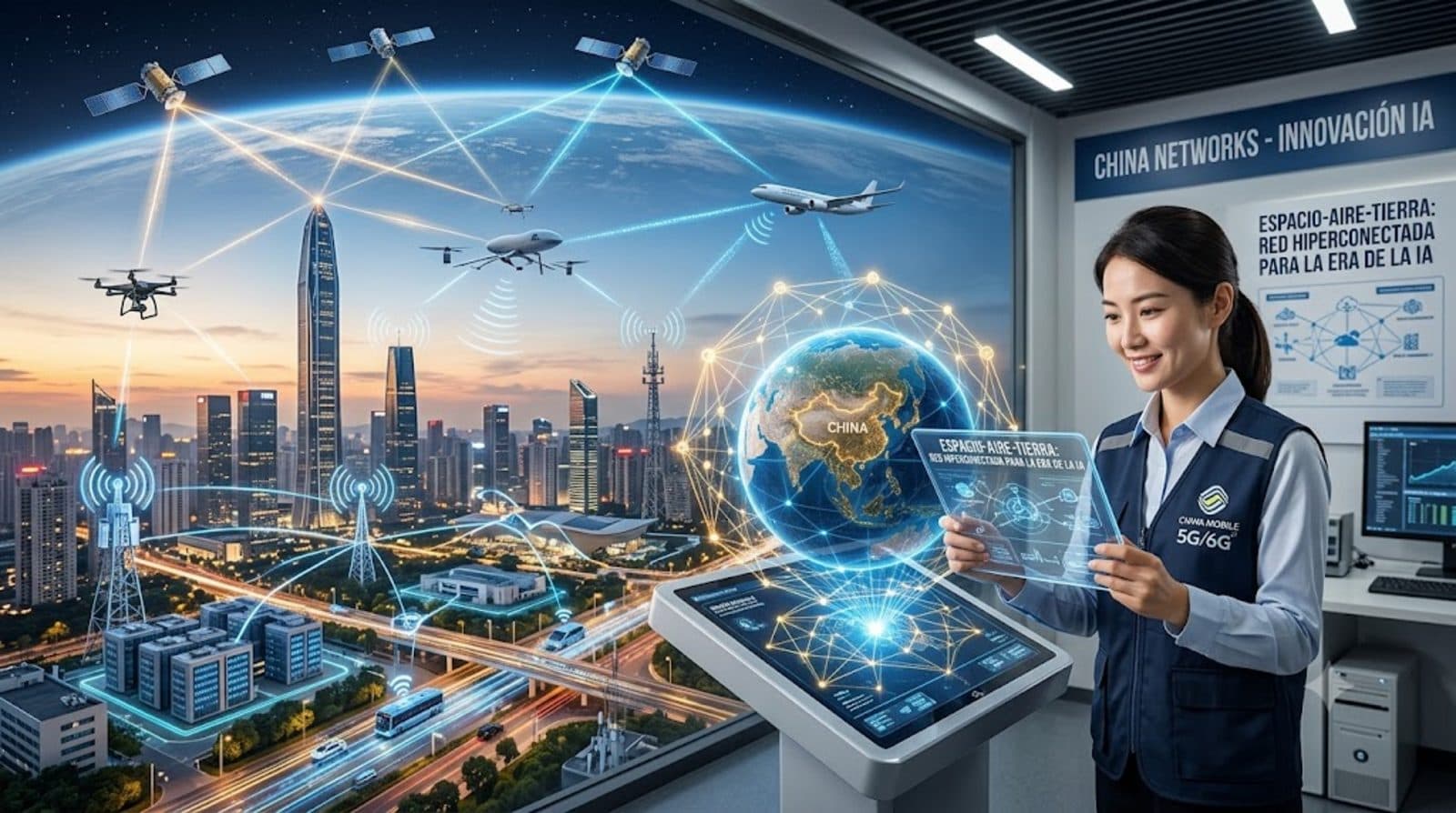 China acelera sus redes hiperconectadas espacio-aire-tierra para la era de la IA